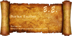 Burka Eszter névjegykártya